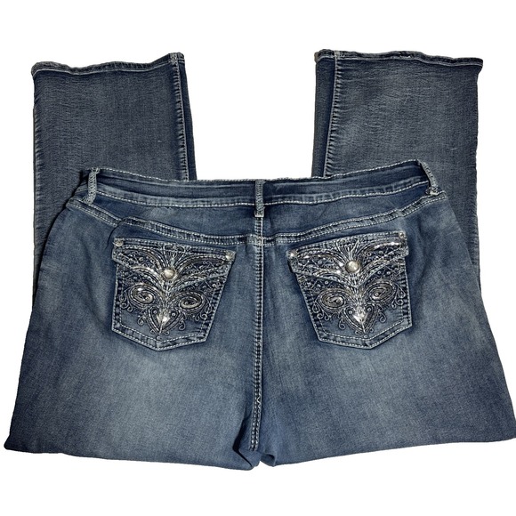 Apt. 9 Denim - Apt. 9 Women Bootcut Jeans Embellished Bling Pocket Plus Size 24 Stretch Bootcut